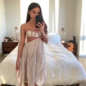 Free people cut out bohemian midi dress (cream)